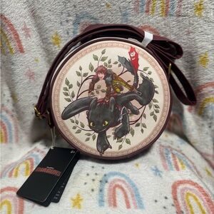 Loungefly Maroon How to Train Your Dragon Crossbody Bag